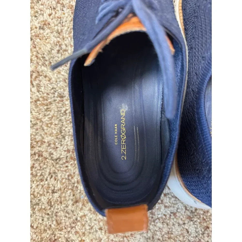 COLE HAAN 2.Zerogrand Laser Wingtip Oxfords, cloth Blue wingtip, sz. 11.5, shoes